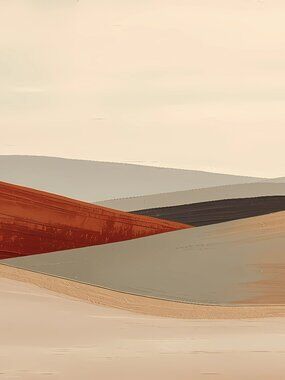 Minimalist Desert Dune Landscape Art Print 8x10 Warm Terracotta Earth Tone Poste